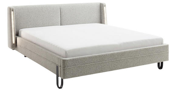POLSTERBETT Beleuchtung 180/200 cm  in Taupe  - Taupe/Schwarz, MODERN, Textil/Metall (180/200cm) - Novel