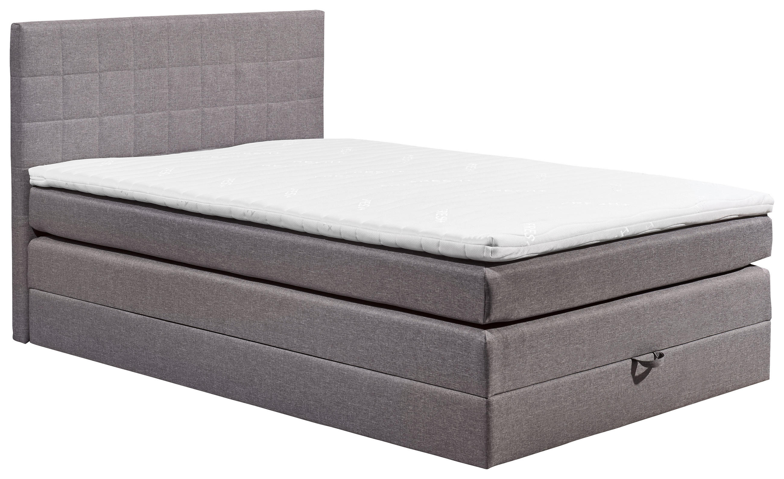BOXSPRINGBETT 140/200 cm  in Grau  - Schwarz/Grau, Design, Holzwerkstoff/Kunststoff (140/200cm) - Xora