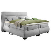 BOXSPRINGBETT 160/200 cm  in Silberfarben  - Silberfarben/Schwarz, KONVENTIONELL, Kunststoff/Textil (160/200cm) - MID.YOU