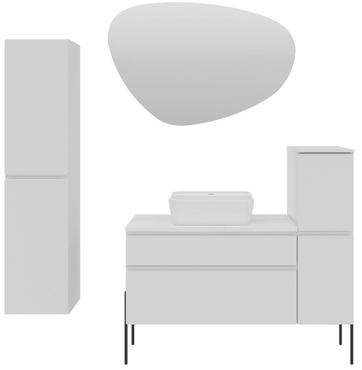 WASCHBECKENUNTERSCHRANK 90/55/47 cm  - Greige/Weiß, MODERN, Holzwerkstoff (90/55/47cm) - Welnova