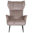 OHRENSESSEL Plüsch Beige  - Beige/Schwarz, KONVENTIONELL, Textil/Metall (83/110/92cm) - Carryhome
