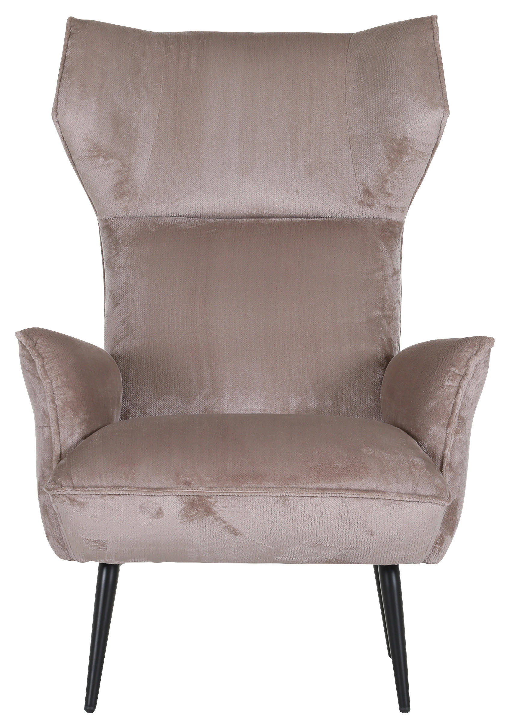 OHRENSESSEL Plüsch Beige  - Beige/Schwarz, KONVENTIONELL, Textil/Metall (83/110/92cm) - Carryhome