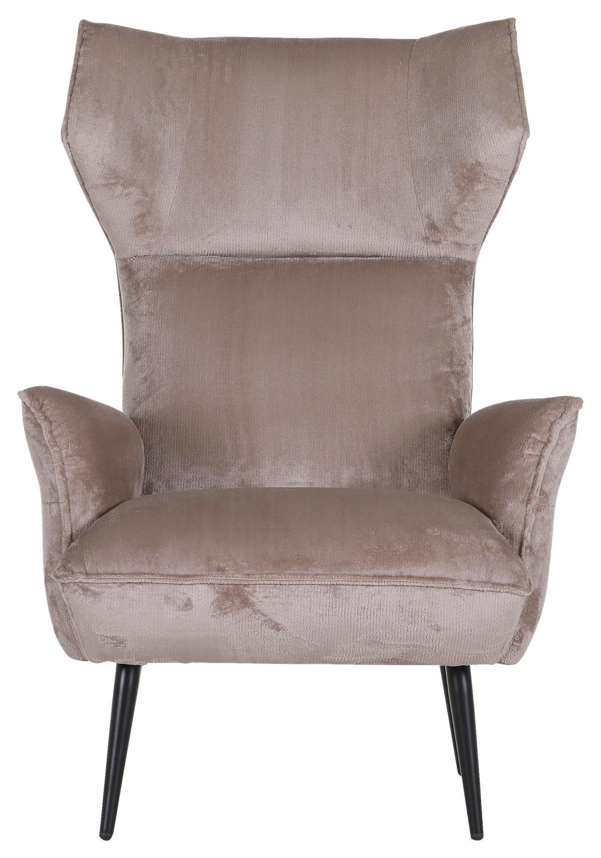 OHRENSESSEL in Plüsch Beige  - Beige/Schwarz, KONVENTIONELL, Textil/Metall (83/110/92cm) - Carryhome