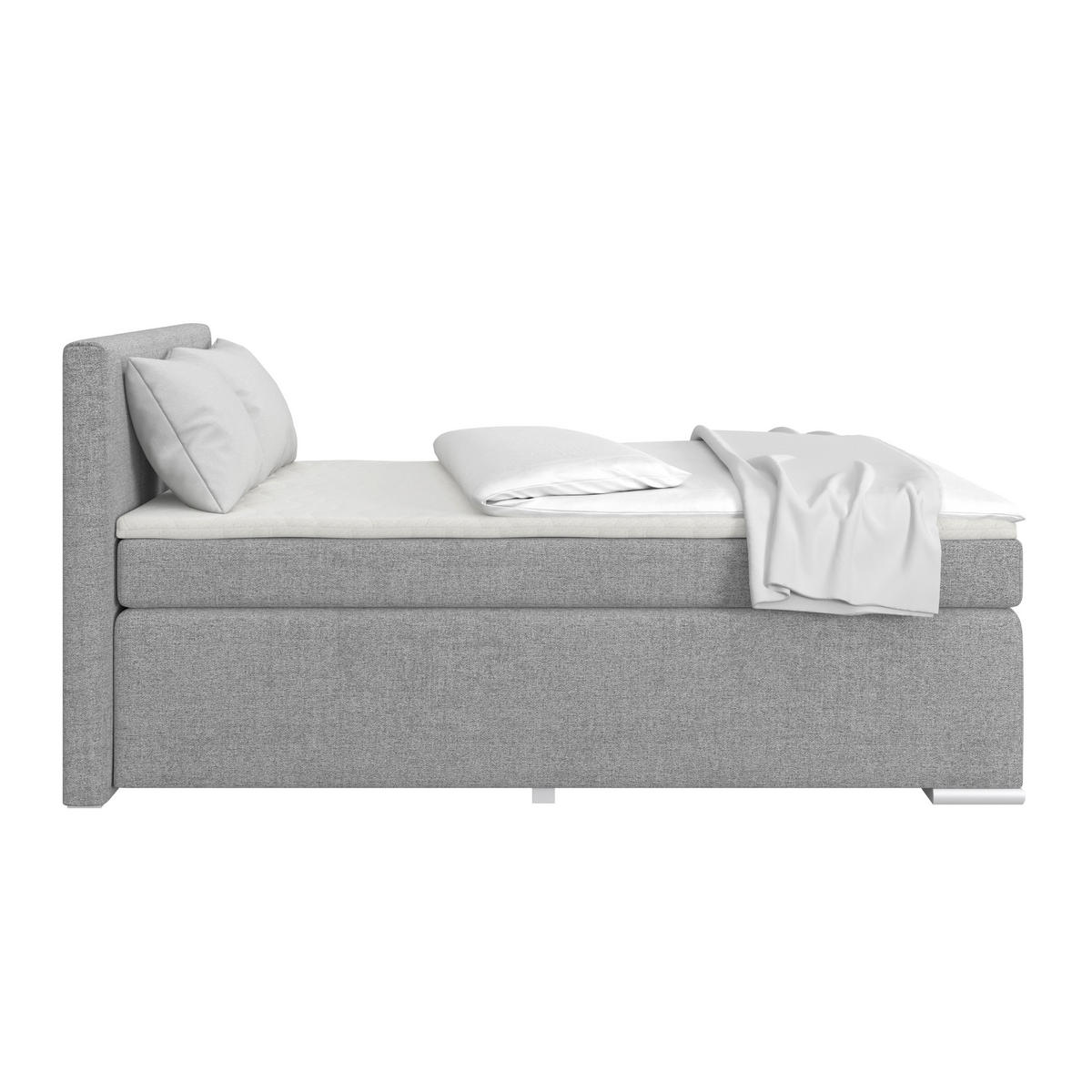 BOXSPRINGBETT 140/200 cm  in Grau  - Alufarben/Grau, Basics, Kunststoff/Textil (140/200cm) - Boxxx