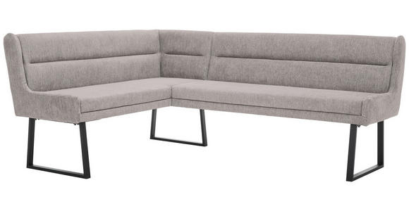 ECKBANK 159/237 cm Webstoff Schwarz, Hellgrau - Hellgrau/Schwarz, Design, Textil/Metall (159/237cm) - Novel