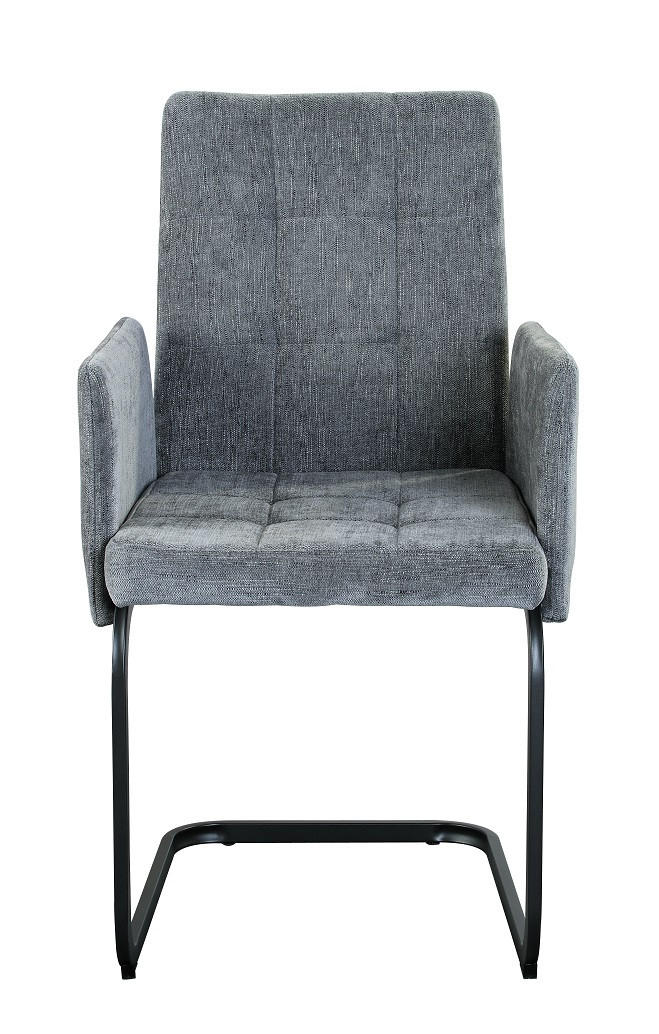 Scaun Cu Brațe din metal, textil, gri deschis