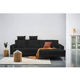 Carryhome Hochflorteppich, links davon: Topfpflanze in grün, rechts davon: Regal, Kissen in orange in hellem Schlafzimmer.