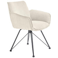 ARMLEHNSTUHL  in Cord  - Creme/Schwarz, Design, Textil/Metall (60/84/65cm) - SetOne by Musterring