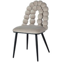 STUHL Samt Taupe Pappel Sperrholz  - Taupe/Schwarz, MODERN, Holz/Textil (47/87/61cm) - Livetastic