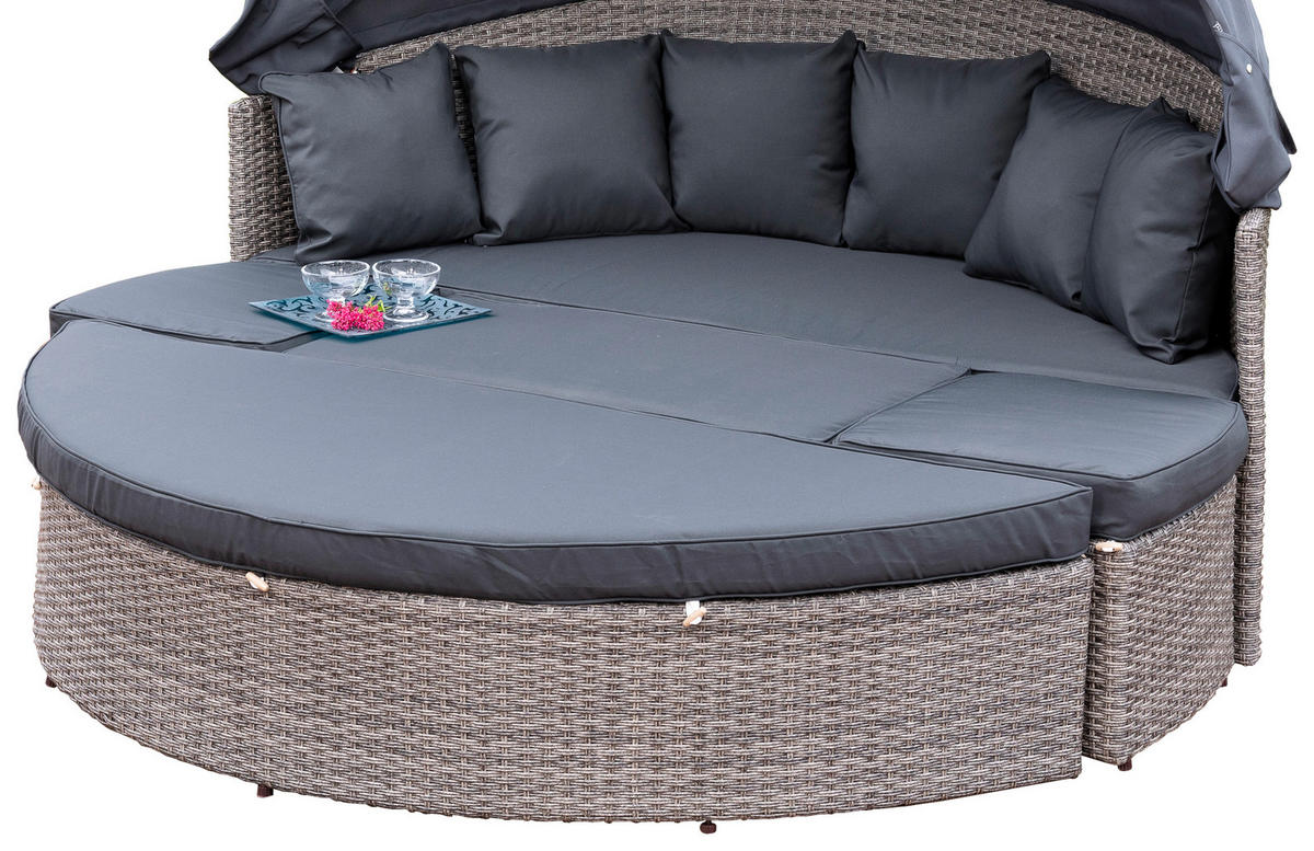 GARTENMUSCHEL 180/88/183 cm Aluminium  - Dunkelgrau/Grau, KONVENTIONELL, Kunststoff/Textil (180/88/183cm) - Gardenson
