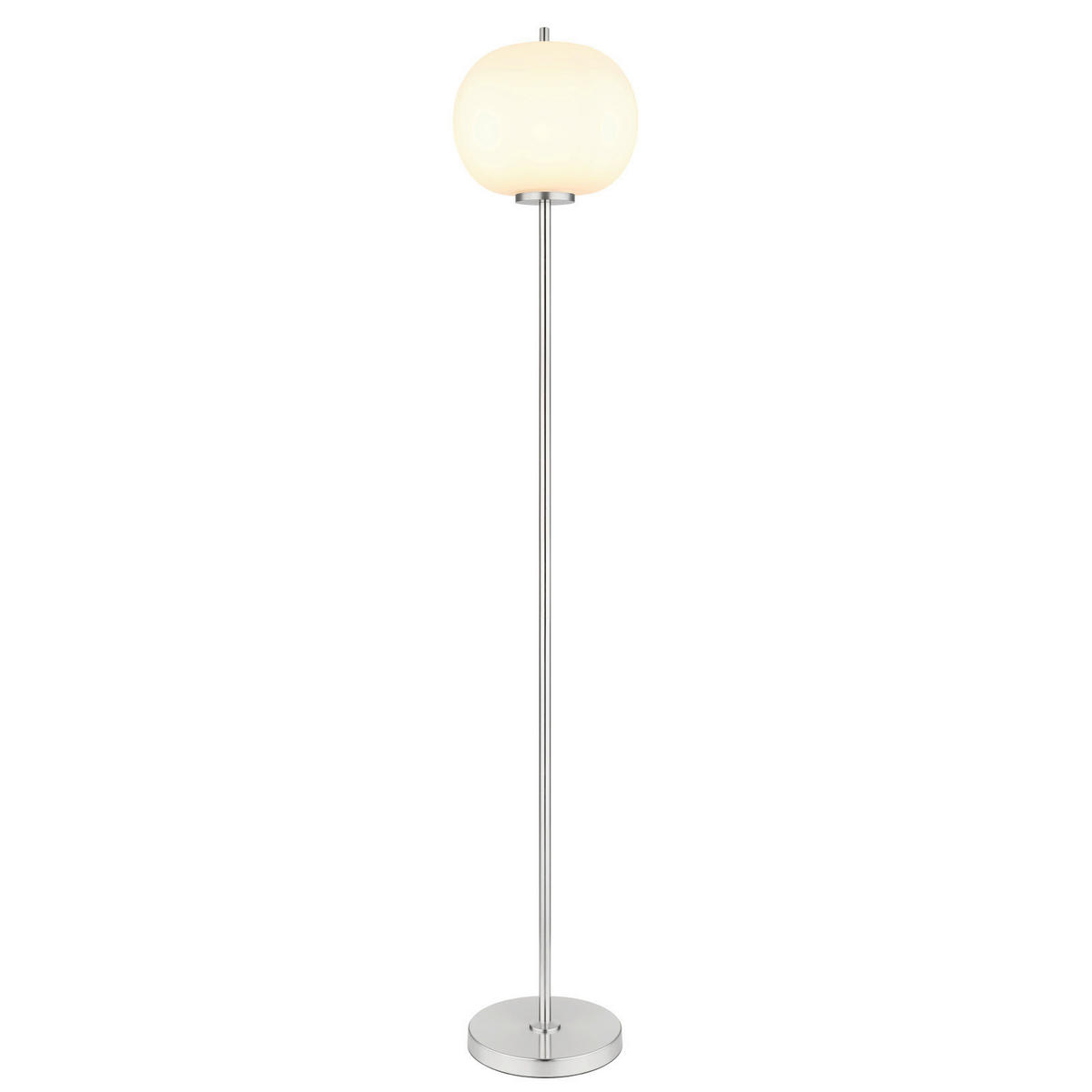 STOJACIA LAMPA, 30/160 cm  - niklová, Konventionell, kov/sklo (30/160cm)