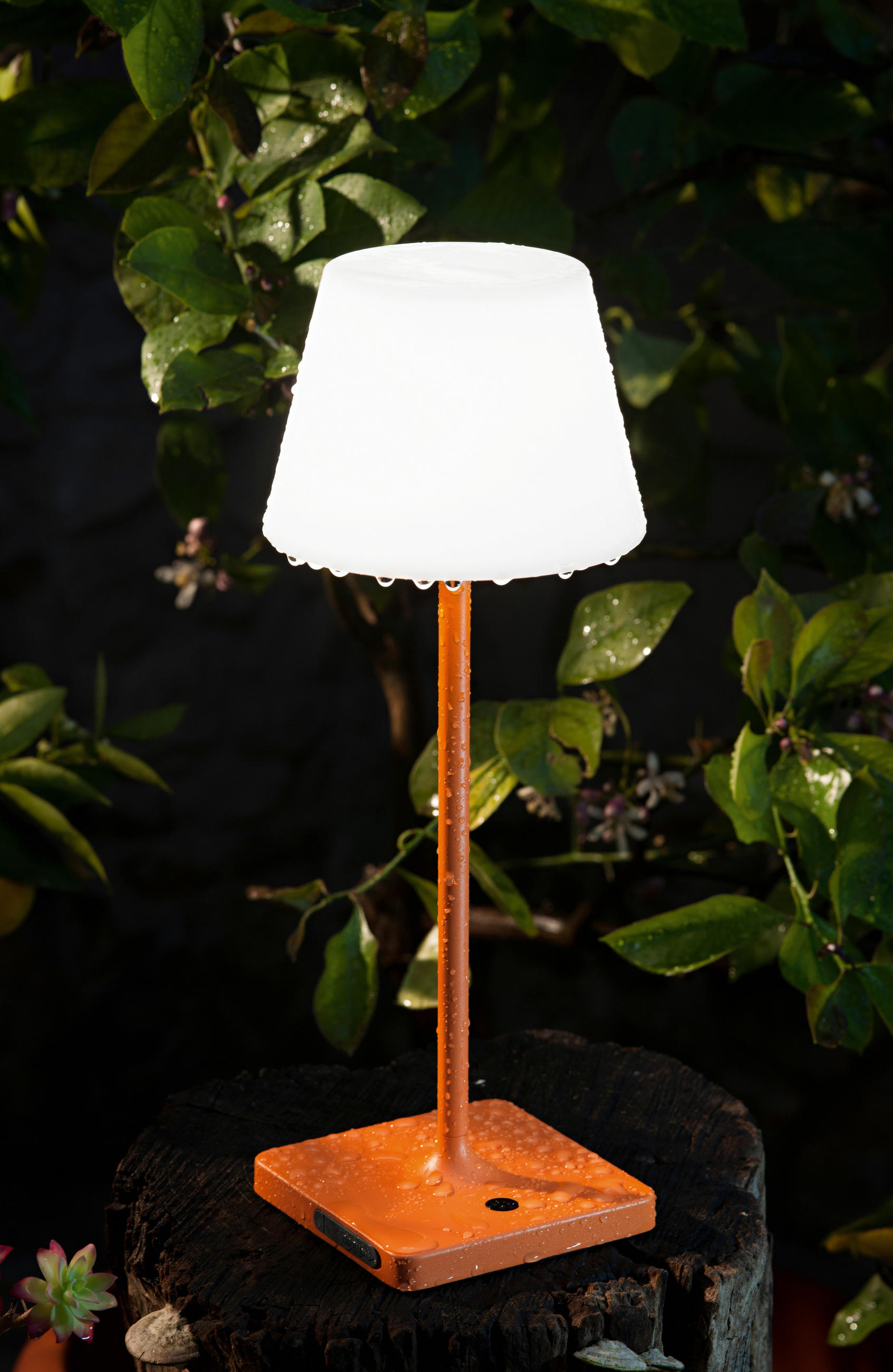 AKKU-TISCHLEUCHTE Adam 12,5/12,5/38,5 cm  - Weiß/Orange, Trend, Kunststoff/Metall (12,5/12,5/38,5cm) - Fabas Luce