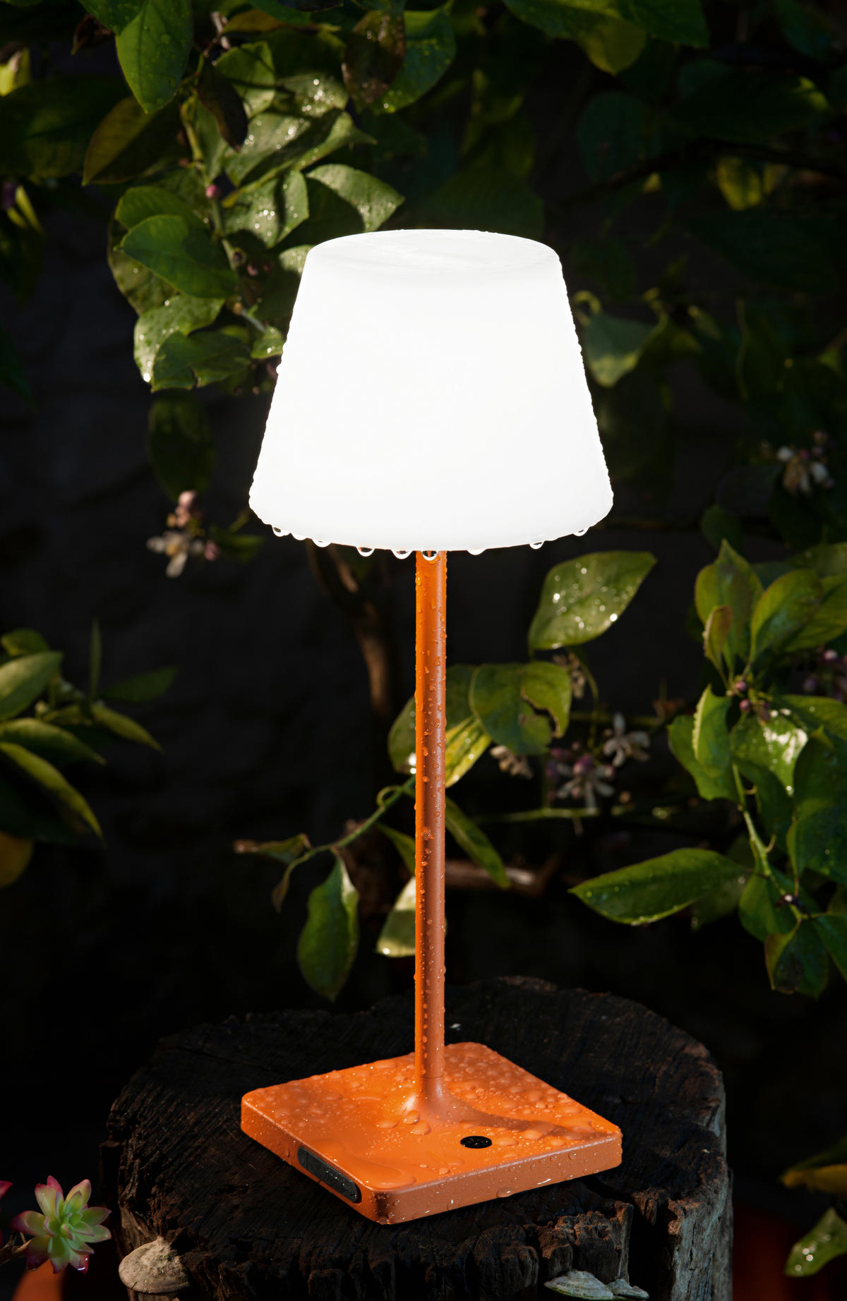 AKKU-TISCHLEUCHTE Adam 12,5/12,5/38,5 cm  - Weiß/Orange, Trend, Kunststoff/Metall (12,5/12,5/38,5cm) - Fabas Luce