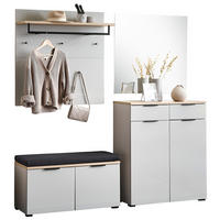 GARDEROBE 5-teilig  in 200/197/40 cm  - Kaschmir/Eichefarben, Design, Glas/Holzwerkstoff (200/197/40cm) - Voleo