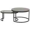 TABLE BASSE in Metall, Glas, Holzwerkstoff 70/70/42 cm  - noir, Konventionell, métal/verre (70/70/42cm) - MID.YOU