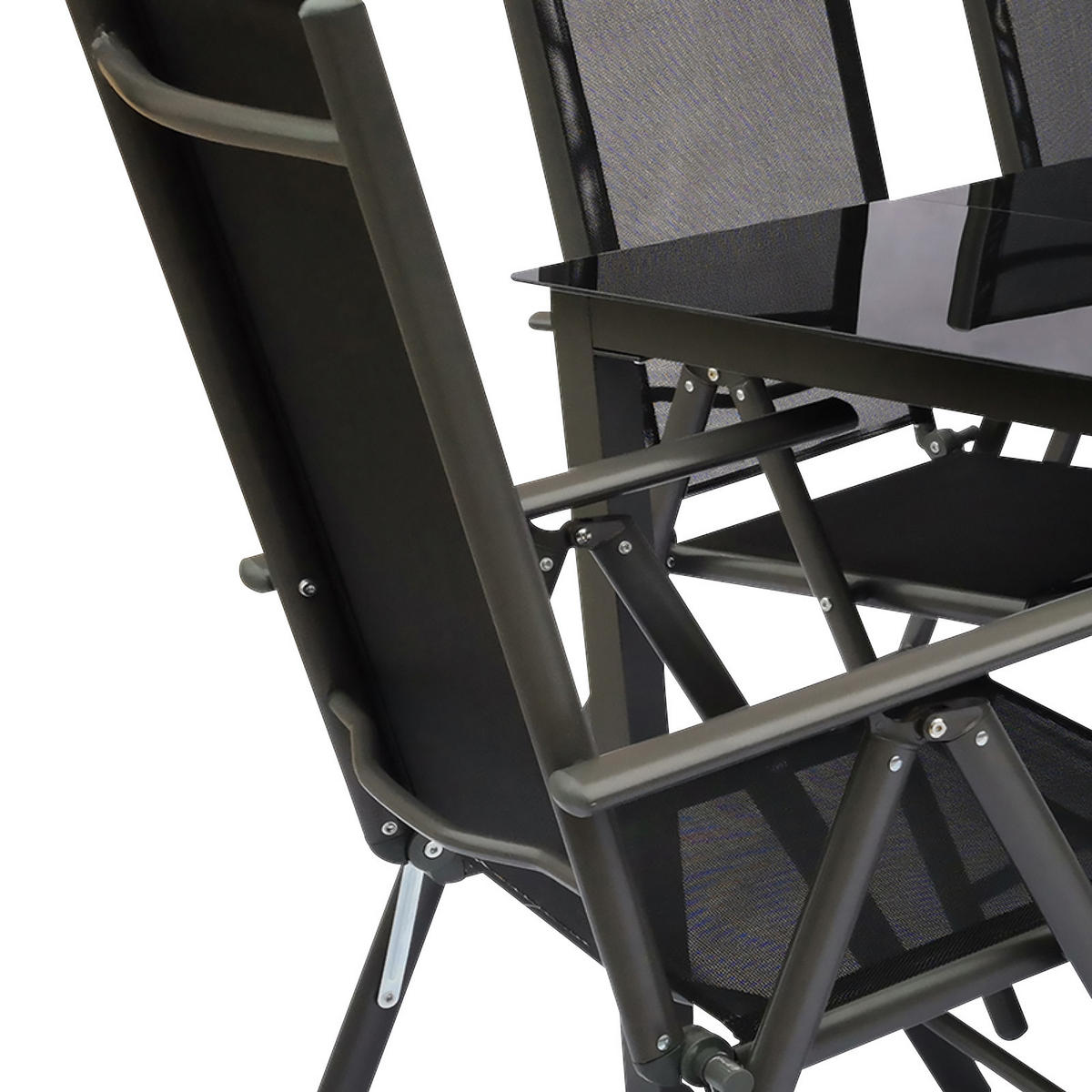 GARTENGARNITUR 7-teilig Aluminium  - Anthrazit/Schwarz, Basics, Metall (190/73/90cm) - MID.YOU