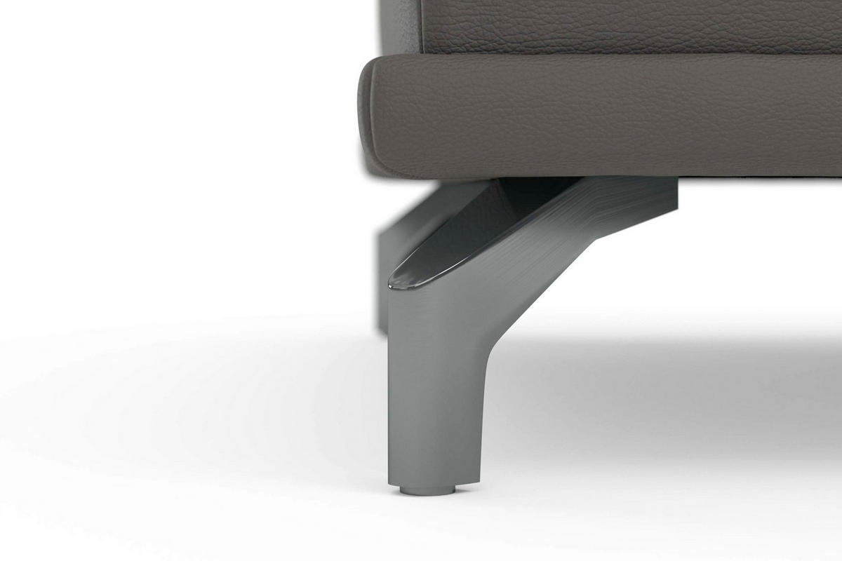 HOCKER COSTELLO E Echtleder Mokka  - Schwarz/Mokka, Basics, Leder/Metall (133/47/72cm) - Sit & More