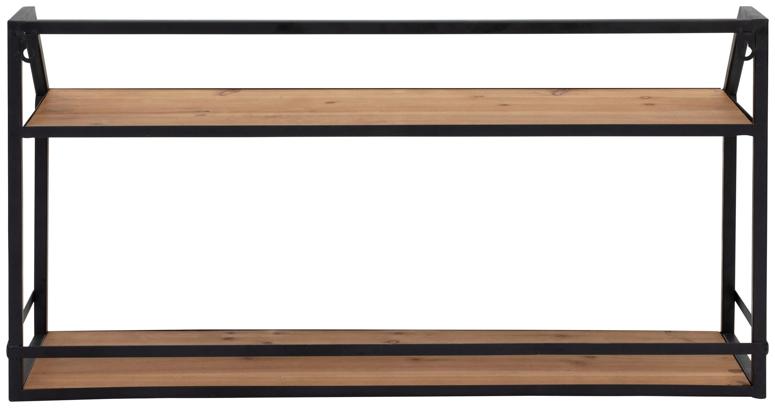 WANDREGAL Tanne massiv Naturfarben, Schwarz  - Schwarz/Naturfarben, LIFESTYLE, Holz/Metall (70/36.5/20cm) - Livetastic