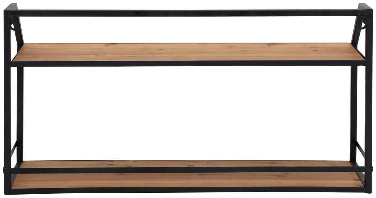 WANDREGAL 70/36.5/20 cm  - Schwarz/Naturfarben, LIFESTYLE, Holz/Metall (70/36.5/20cm) - Livetastic