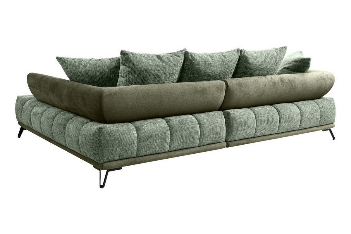HÖRNSOFFA i chenille grön  - grön/svart, Modern, metall/textil (262/184cm) - MID.YOU