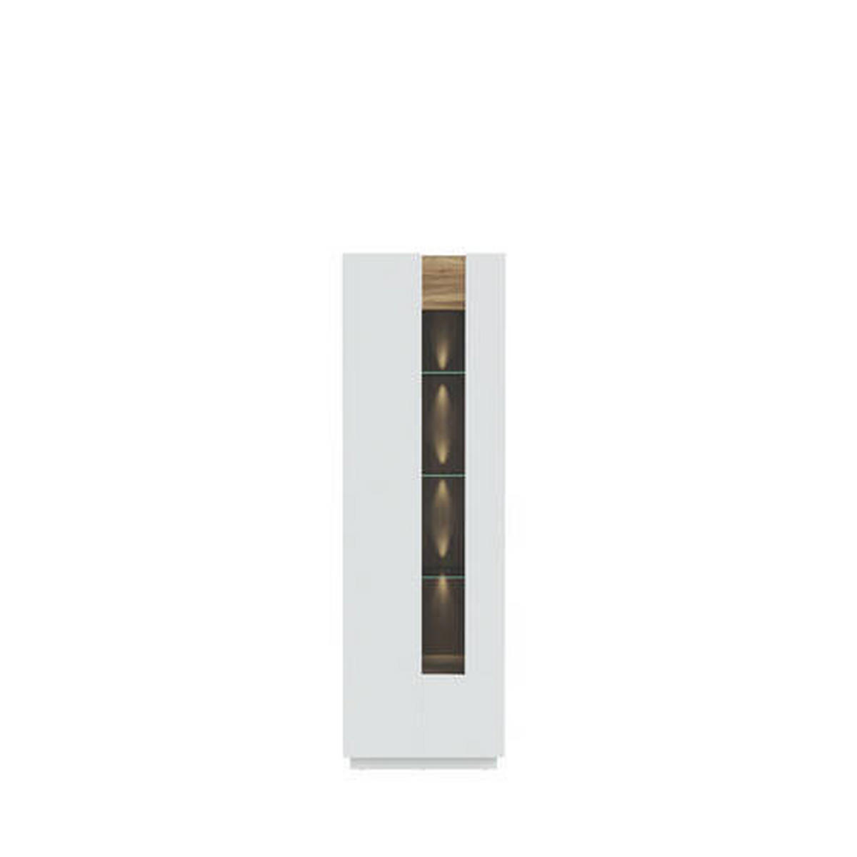 VITRINA siva, boja hrasta   - siva/boja hrasta, Moderno, staklo/pločasti materijal (60,9/194,6/41cm) - Hom`in