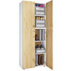 KLEIDERSCHRANK  in Weiß, Honigeiche  - Honigeiche/Silberfarben, Design, Holzwerkstoff/Kunststoff (70/182/39cm) - MID.YOU