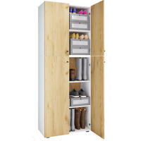 KLEIDERSCHRANK  in Weiß, Honigeiche  - Honigeiche/Silberfarben, Design, Holzwerkstoff/Kunststoff (70/182/39cm) - MID.YOU