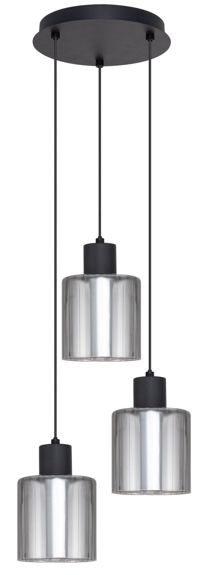LAMPĂ SUSPENDATĂ 25/120 cm  - negru, Trend, sticlă/metal (25/120cm) - Novel