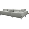 ECKSOFA  in Leinwand Hellgrau  271/318 cm  - Hellgrau/Schwarz, Design, Textil/Metall (271/318cm) - Belluti