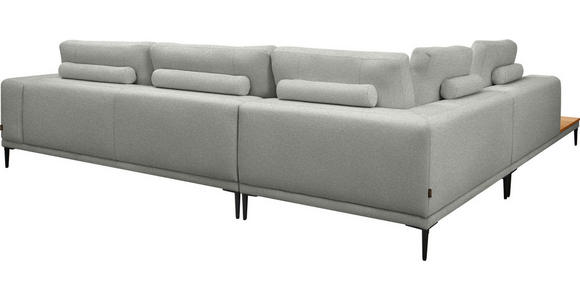ECKSOFA  in Leinwand Hellgrau  271/318 cm  - Hellgrau/Schwarz, Design, Textil/Metall (271/318cm) - Belluti