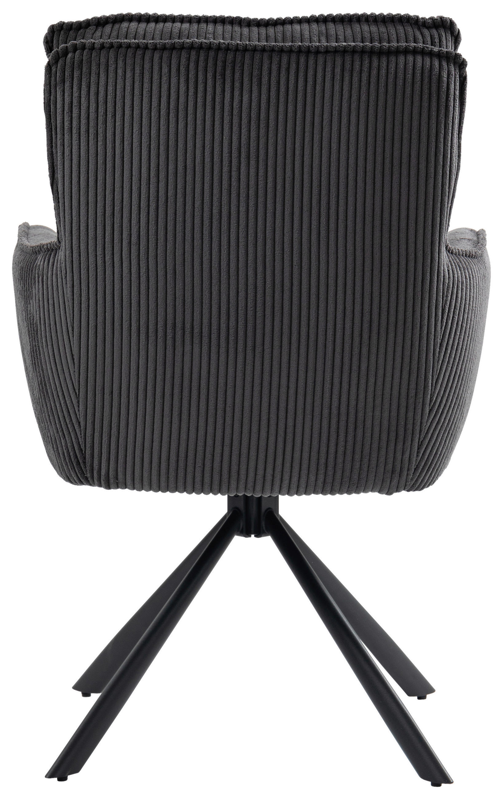 ARMLEHNSTUHL  in Eisen Cord  - Dunkelgrau/Schwarz, Design, Textil/Metall (62/95/67cm) - Novel