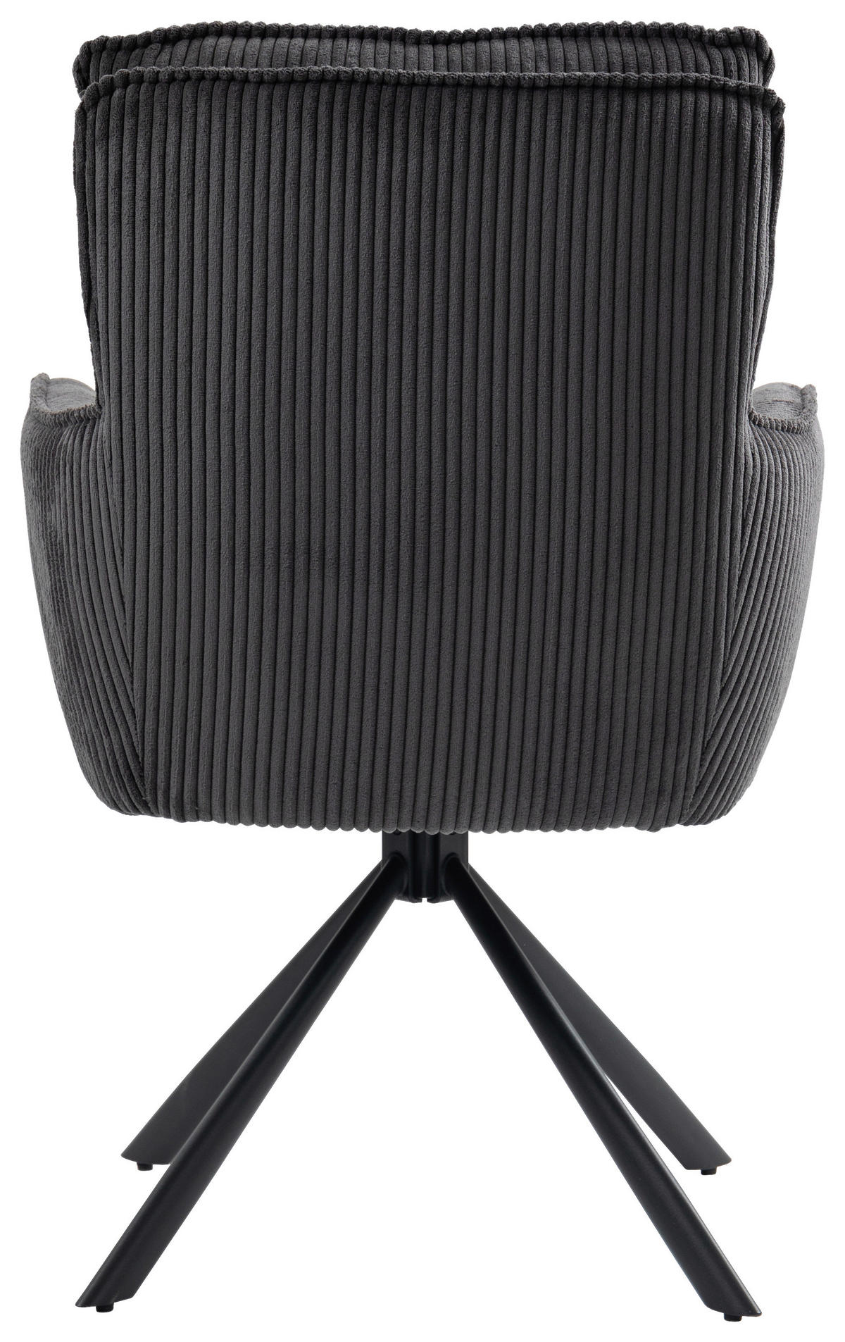 ARMLEHNSTUHL  in Eisen Cord  - Dunkelgrau/Schwarz, Design, Textil/Metall (62/95/67cm) - Novel