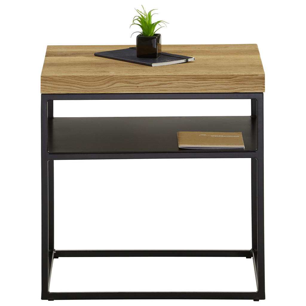 Thumbnail - Novel Couchtisch, Schwarz, Eiche, Holz, Metall, Eiche, massiv, quadratisch, 50x50x50 cm, Wohnzimmer, Wohnzimmertische, C...