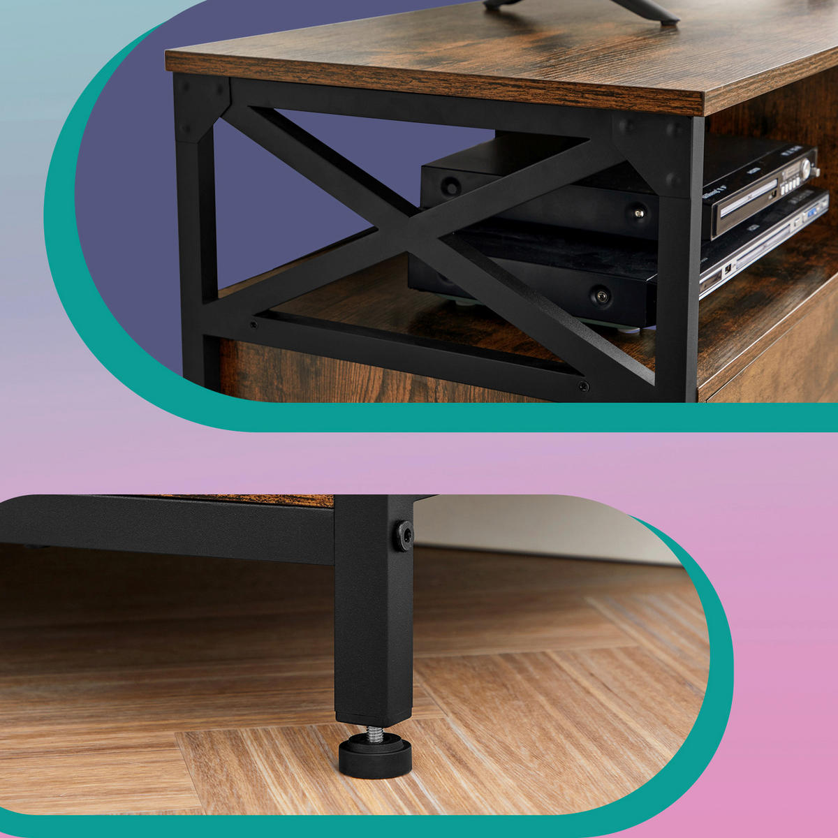 TV-ELEMENT 147/50/40 cm  - Dunkelbraun/Schwarz, Trend, Holzwerkstoff (147/50/40cm) - MID.YOU