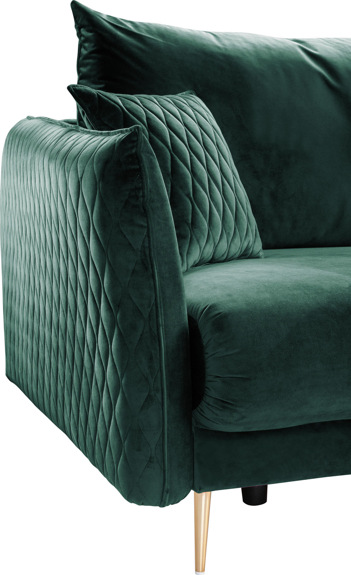 SCHLAFSOFA Samt Grün  - Goldfarben/Grün, Design, Textil/Metall (235/96/104cm) - MID.YOU