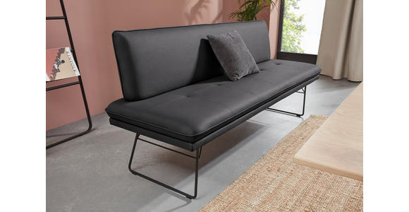SITZBANK in Metall, Textil Schwarz  - Schwarz, Design, Textil/Metall (195/87/65cm) - Dieter Knoll
