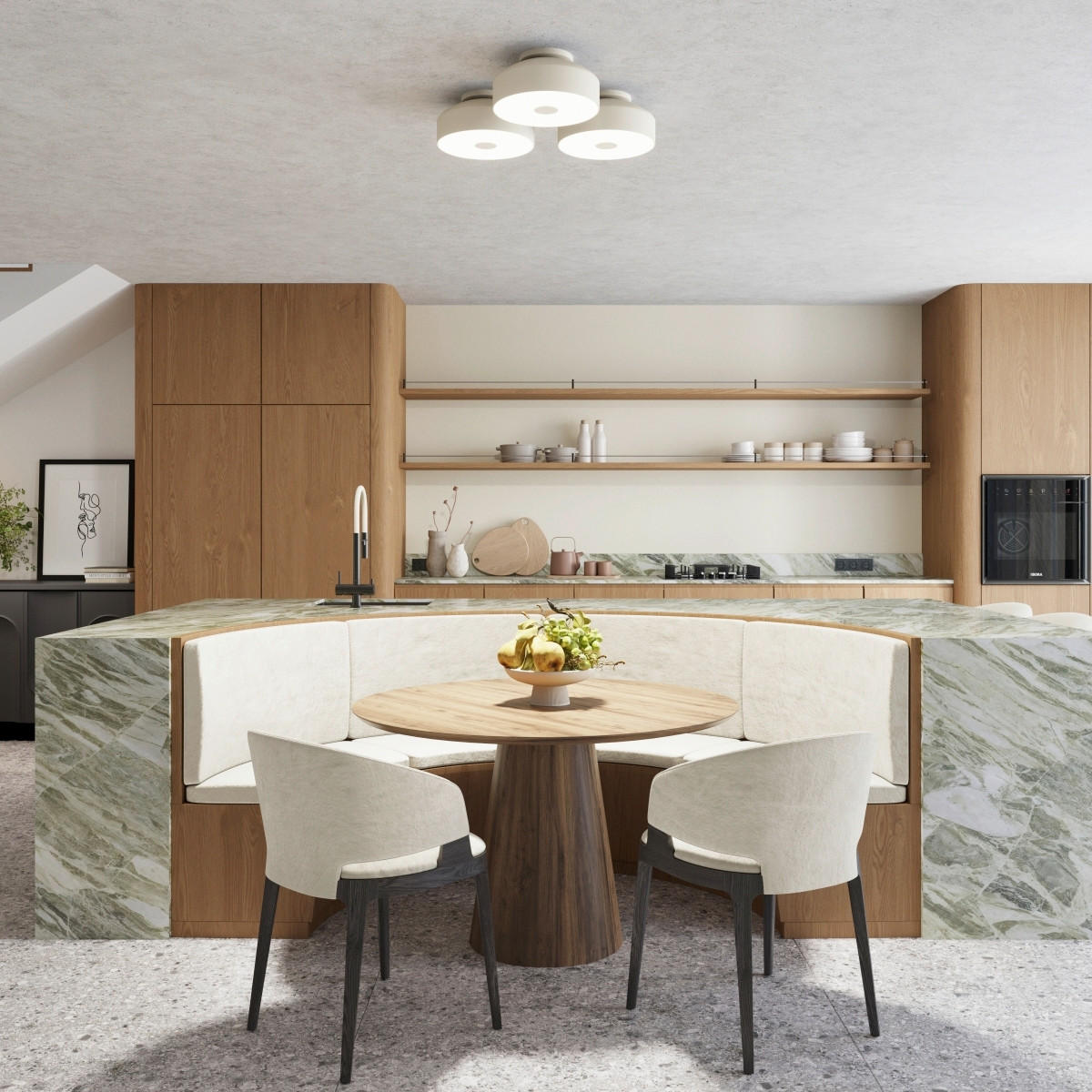 DECKENLEUCHTE Omiq   - Beige, Design, Kunststoff/Metall (30/30/15cm)