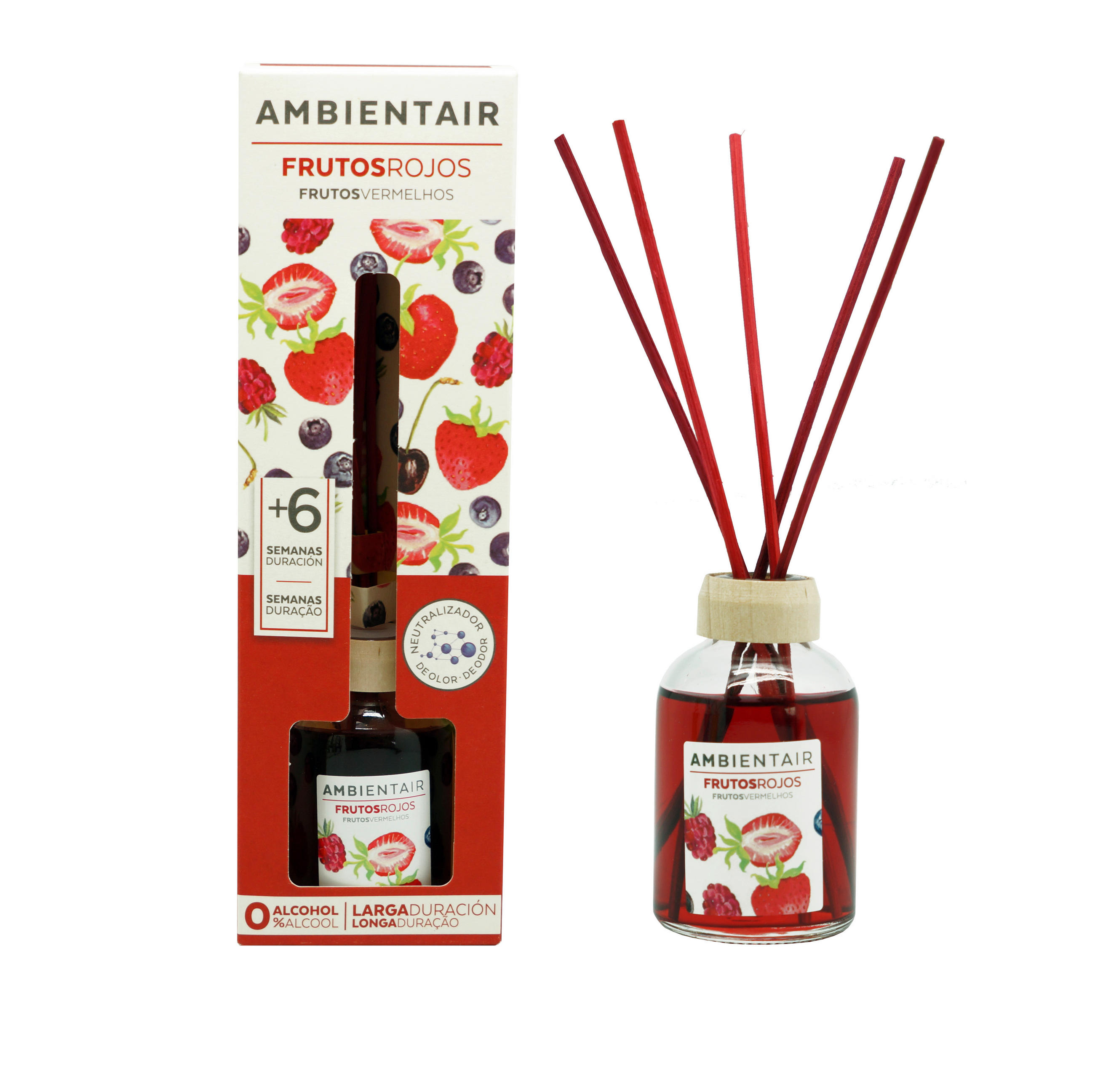 Difuzor  50 ml  - crvena, Basics, papir/staklo (50ml) - Ambientair
