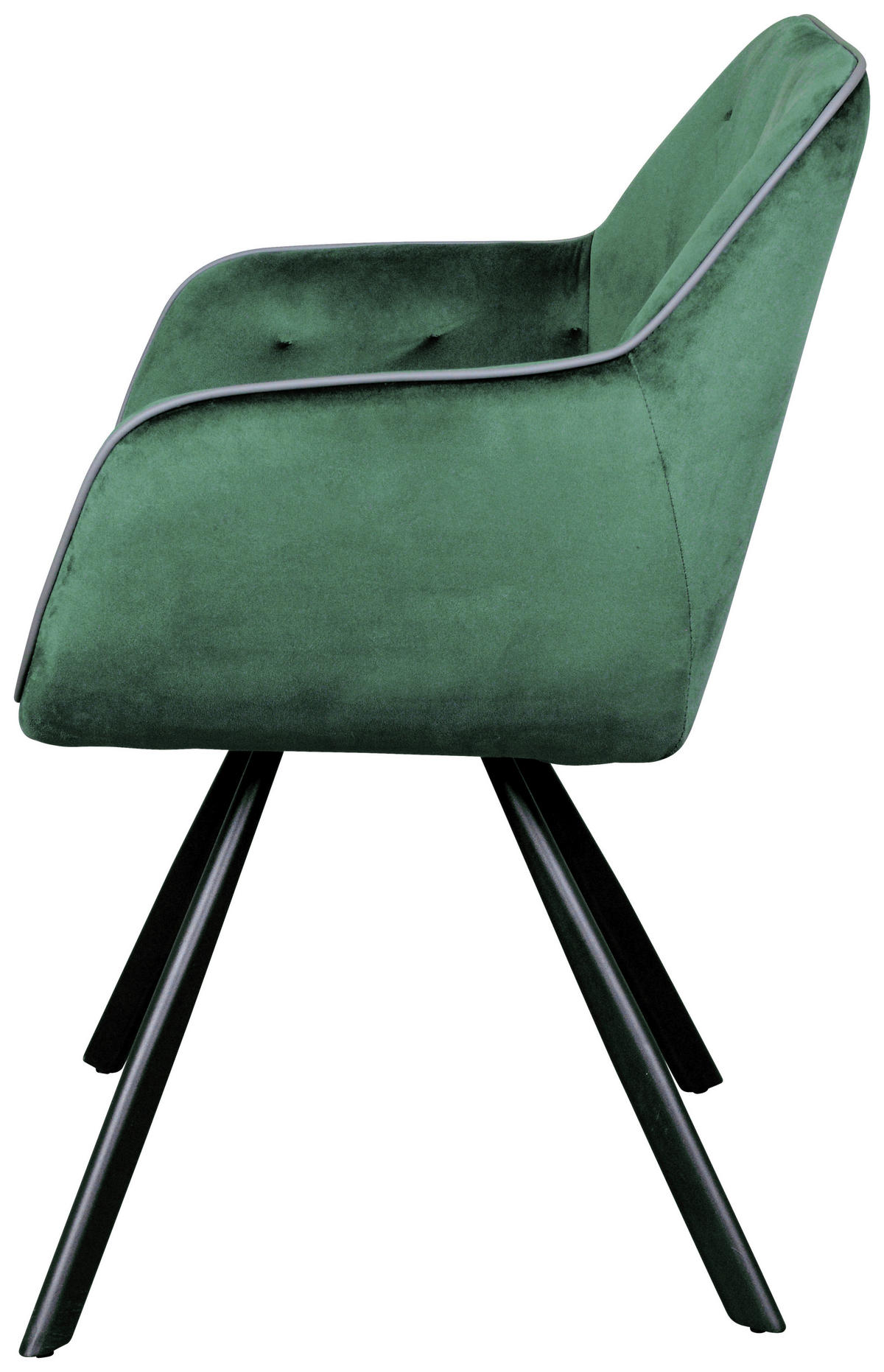 ŽIDLE S PODRUČKAMI, samet, zelená - černá/zelená, Moderní, kov/textil (60/85,5/57,5cm) - MID.YOU