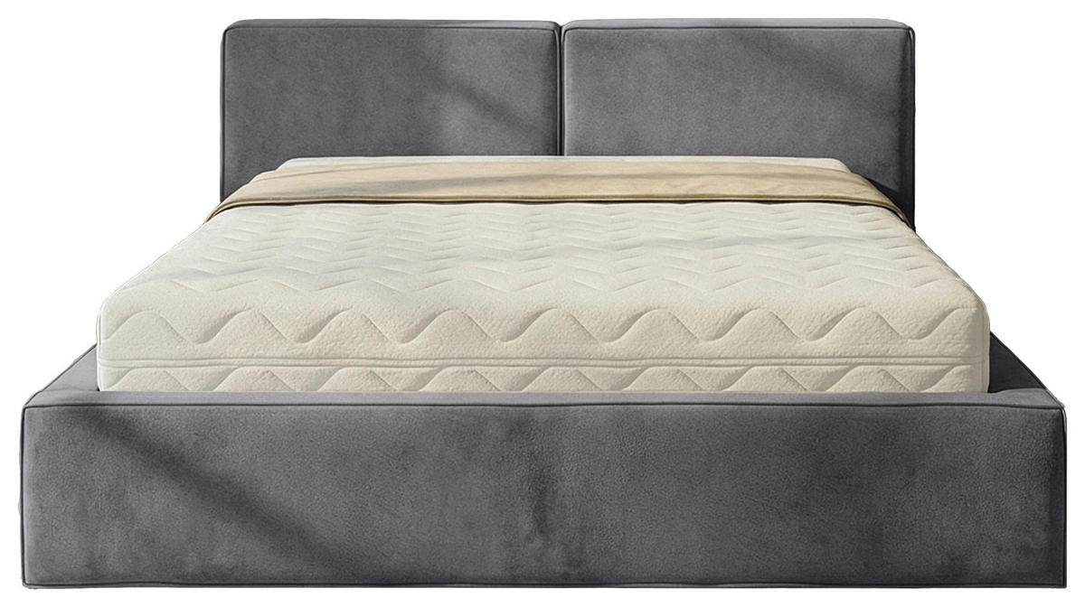 POLSTERBETT 180/200 cm,  in Anthrazit, gepolstertes Kopfteil, Lattenrost, Bettkasten,  - Anthrazit/Schwarz, MODERN, Holz/Kunststoff (180/200cm) - Chameo