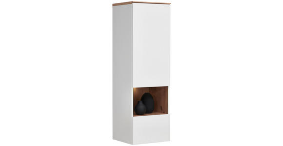 HÄNGEVITRINE in Weiß, Eiche Artisan - Schwarz/Weiß, MODERN, Glas/Holzwerkstoff (40/126/37cm) - Hom`in