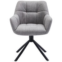 STOLIČKA, 60/82/62 cm - čierna/svetlosivá, Basics, kov/textil (60/82/62cm) - Voleo