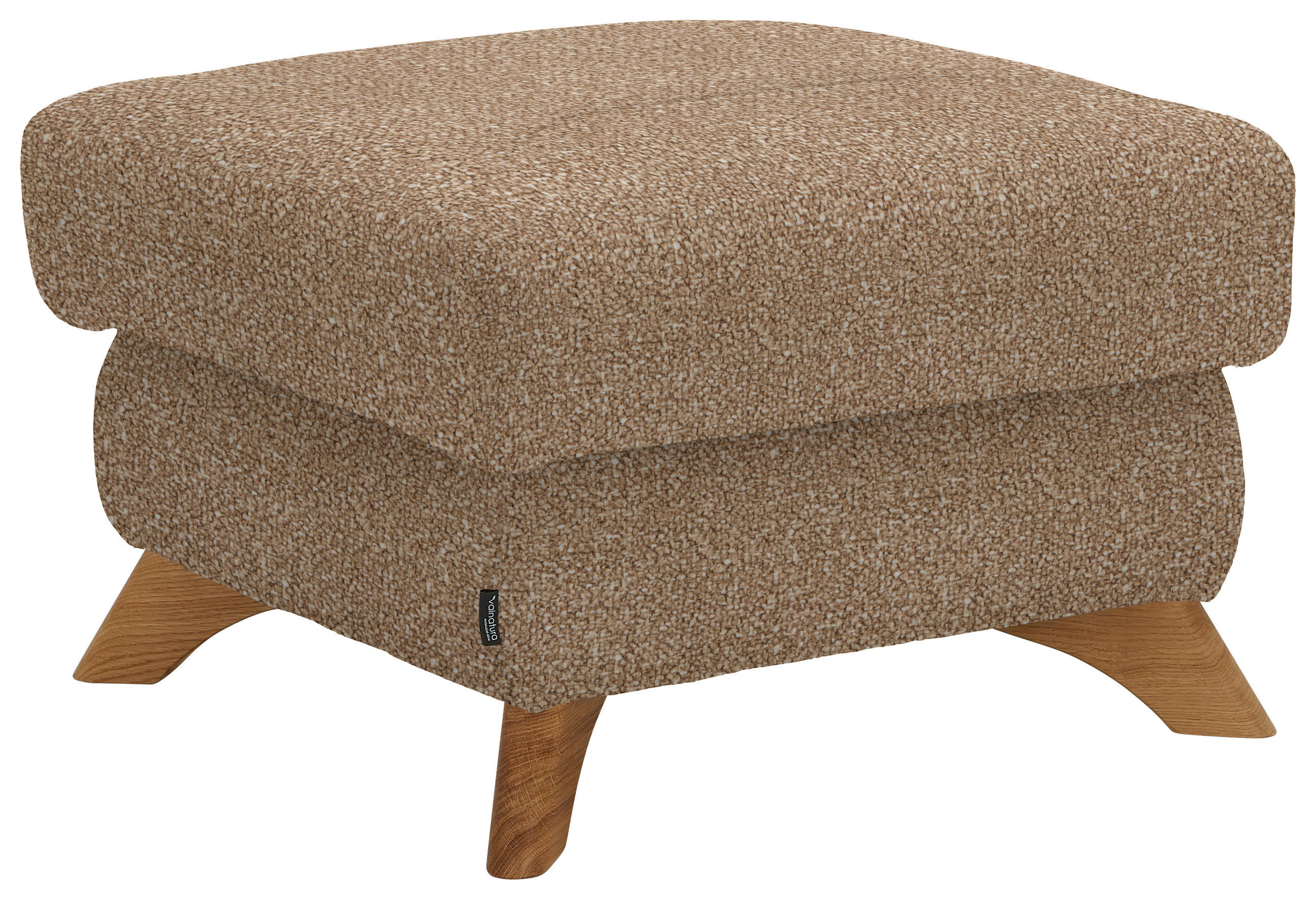 HOCKER in Textil Hellbraun  - Hellbraun/Eichefarben, Modern, Holz/Textil (65/47/65cm) - Valnatura