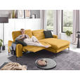 ECKSOFA in Flachgewebe Currygelb  - Currygelb/Schwarz, Design, Textil/Metall (252/191cm) - Dieter Knoll