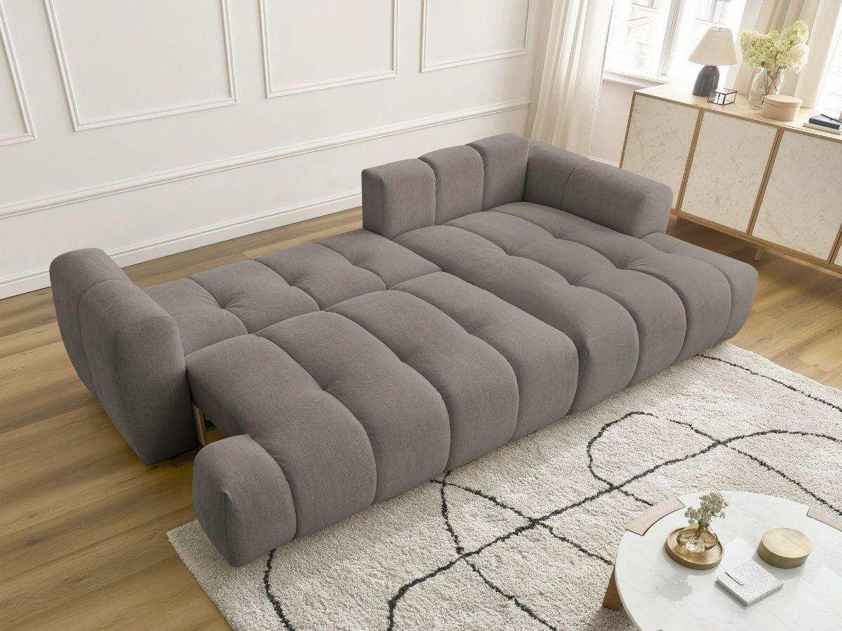 ECKSCHLAFSOFA FUJI Leinenoptik Taupe  inkl.  - Taupe/Schwarz, MODERN, Kunststoff/Textil (292/160cm)
