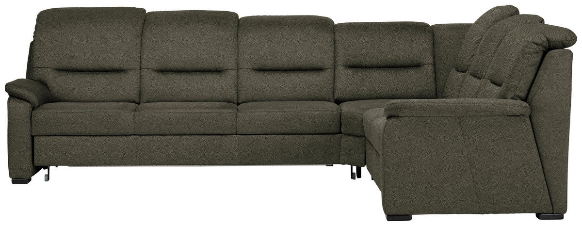 ECKSOFA Mikrofaser Grün  - Schwarz/Grün, Konventionell, Holz/Textil (303/245cm) - Beldomo Comfort
