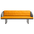 SITZBANK 255/89/68 cm Velours, Flachgewebe Anthrazit, Currygelb Metall  - Currygelb/Anthrazit, Design, Textil/Metall (255/89/68cm) - Dieter Knoll