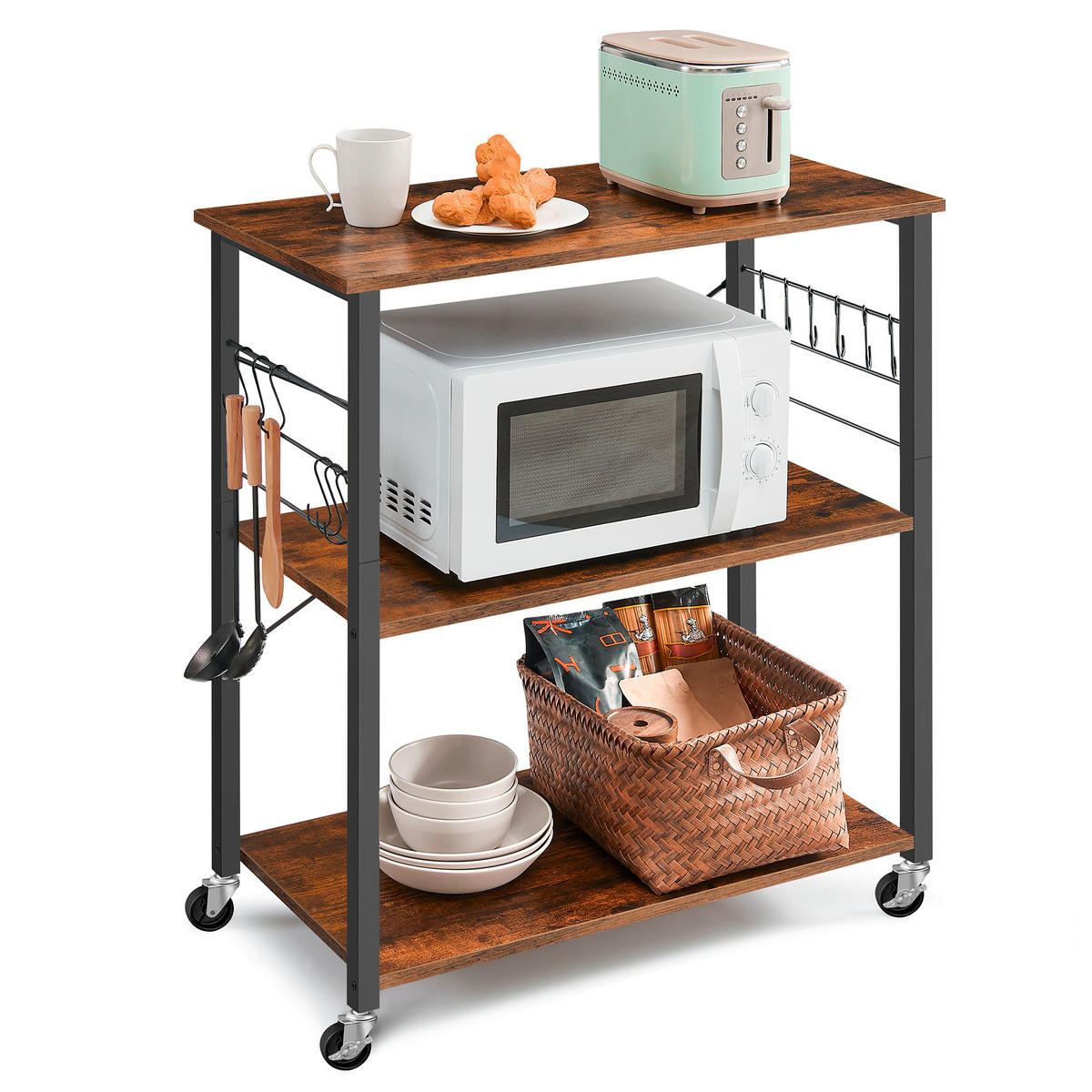 REGAL  80/89/40 cm Braun, Schwarz  - Schwarz/Braun, MODERN, Holzwerkstoff/Metall (80/89/40cm) - MID.YOU