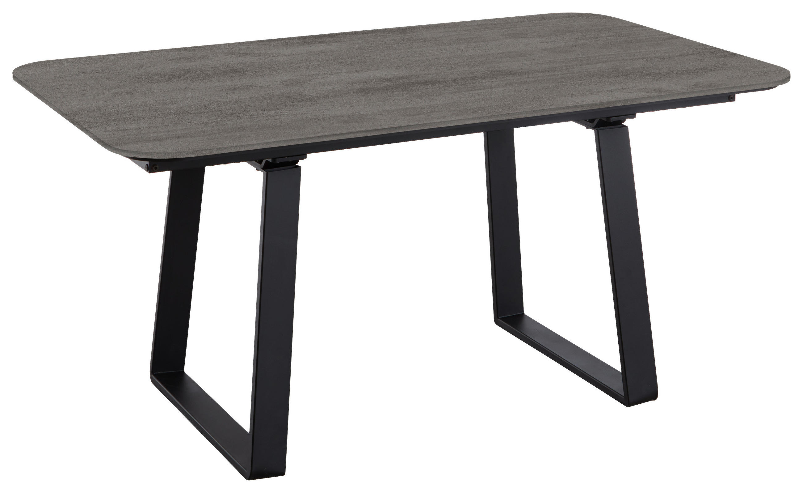 ESSTISCH Schwarz, Schieferfarben  - Schieferfarben/Schwarz, Basics, Holzwerkstoff/Metall (160/95/76cm) - Celina Home