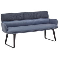 SITZBANK Metall, Textil Hellgrau  - Hellgrau/Schwarz, Design, Textil/Metall (180/86/68cm) - Valdera